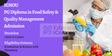 IGNOU PG Diploma in Food Safety & Quality Management Admission